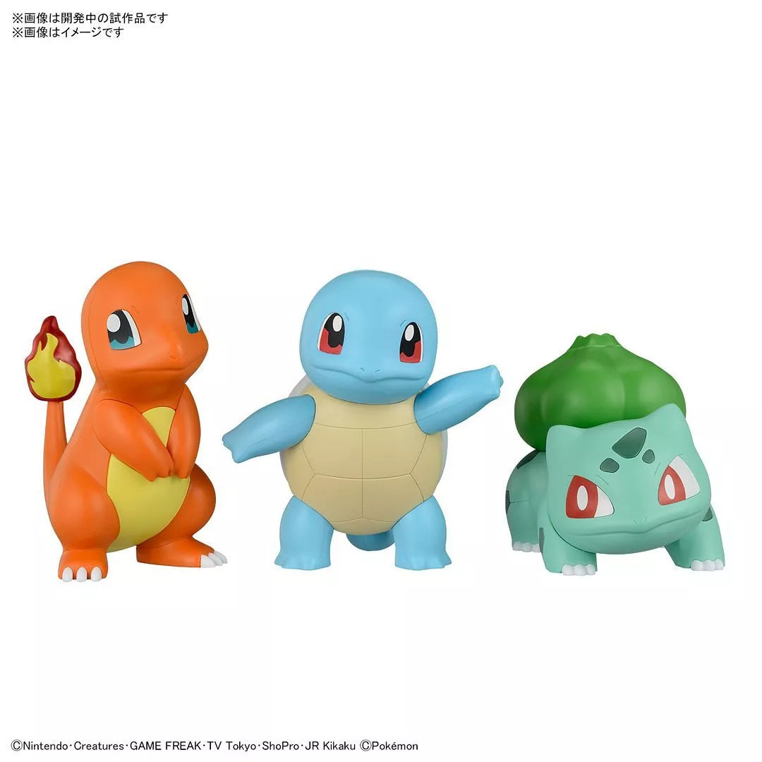 Bandai - Pokemon Charmander 11 & Bulbasaur 13 & Squirtle 17 Quick Model Kit Set Figure