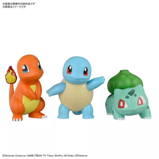 Bandai - Pokemon Charmander 11 & Bulbasaur 13 & Squirtle 17 Quick Model Kit Set Figure
